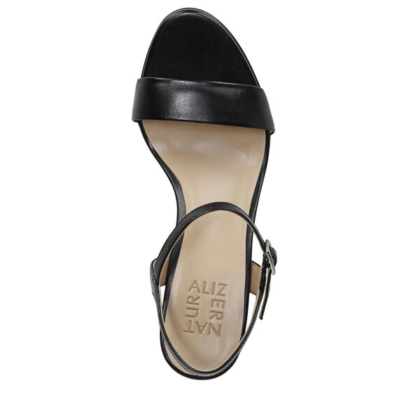 NWT Naturalizer Bristol Ankle Strap Chunky Block Heel Sandal Black Smooth 7M - Picture 5 of 16